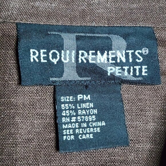 REQUIREMENTS Petite Solid All Brown Embroidered Beaded Skirt Set Womens PM - Picture 6 of 11